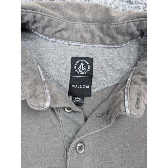 Volcom Shirt Mens Medium Gray Solid Polo Modern Casual Preppy Classiccore Golf - Picture 2 of 6